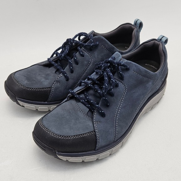 Clarks Shoes - Clarks Wavewalk Womens Navy Blue Waterproof Nubuck Walking Shoe 7.5 261409724050